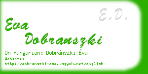 eva dobranszki business card